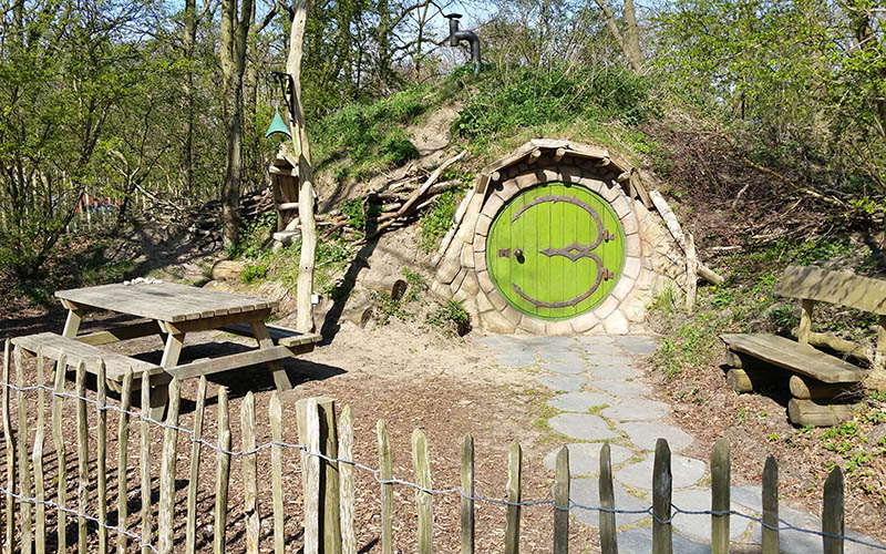 The entrance of the Hobbit House in Amsterdam.